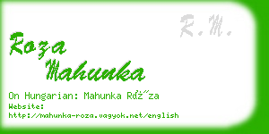 roza mahunka business card